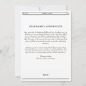 Newsletter der Weihnachtszeit-Familie Foto Feiertagskarte (Rückseite)