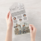 Newsletter "Modernes Jahr" mit Foto Keepake All In One Einladung (Abreißen)