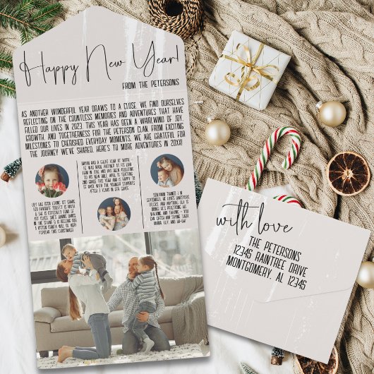 Newsletter "Modernes Jahr" mit Foto Keepake All In One Einladung