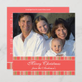 Newsletter Pink Green Strip Weihnachtskarte Einladung (Vorne/Hinten)