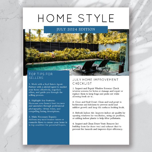 Newsletter "Real Anwesen Juli Werbewirtschaft" Flyer