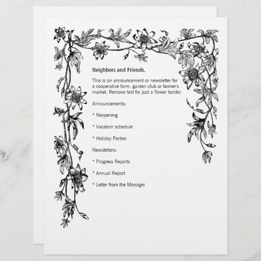 Newsletter "Reben und Blume" (Vorne/Hinten)