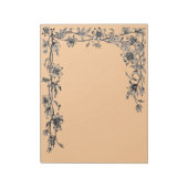 Newsletter Rustica Blume Border Sepia Notepad Notizblock (Rotiert)