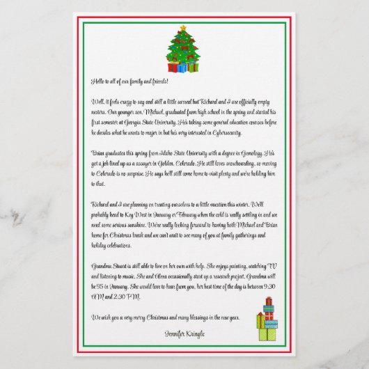 Newsletter "Weihnachtsbaum" Classic Red Green Cust (Vorderseite)