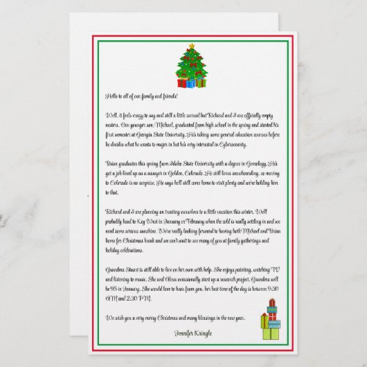 Newsletter "Weihnachtsbaum" Classic Red Green Cust (Vorne/Hinten)