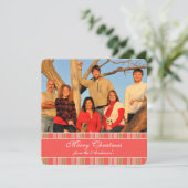 Newsletter zur Back Coral Strip Weihnachtskarte Einladung (Stehend Vorderseite)