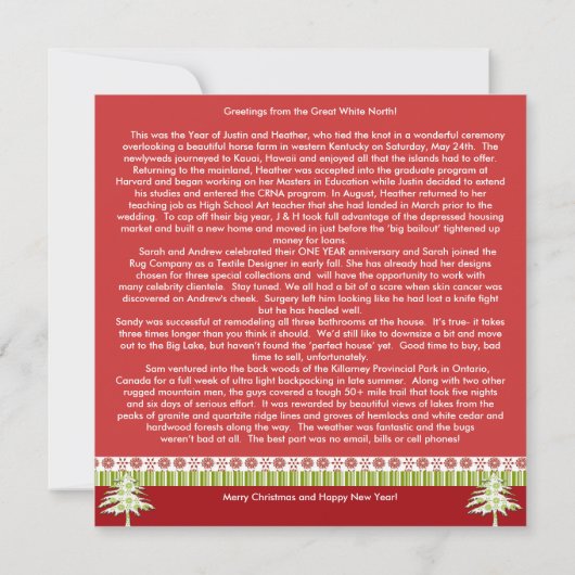 Newsletter zur Weihnachtskarte "Back Red Damask" Einladung (Rückseite)