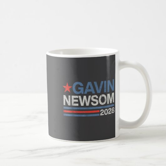 Newsom 2028 President 48 Us Flag Election Campaign Kaffeetasse (Rechts)
