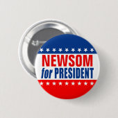 "NEWSOM als PRÄSIDENT"-Button Button (Vorne & Hinten)