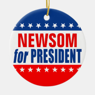 "NEWSOM als PRÄSIDENT" Keramik Ornament