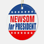 "NEWSOM als PRÄSIDENT" Keramik Ornament (Links)