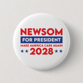 Newsom für Präsident 2028 Button (Vorderseite)