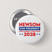 Newsom für Präsident 2028 Button (Vorne & Hinten)