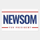 Newsom für Präsident Rechteckiger Aufkleber (Vorderseite)