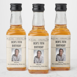 Newspaper Birthday News Funny Humorous Men 70th Alkoholflaschenetikett