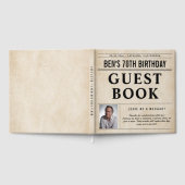 Newspaper Birthday News Funny Humorous Men 70th Gästebuch (Voll)