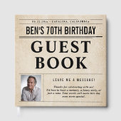 Newspaper Birthday News Funny Humorous Men 70th Gästebuch (Vorderseite)