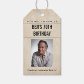 Newspaper Birthday News Funny Humorous Men 70th Geschenkanhänger (Vorderseite)