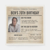 Newspaper Birthday News Funny Humorous Men 70th Serviette (Vorderseite)