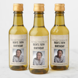 Newspaper Birthday News Funny Humorous Men 70th Weinetikett