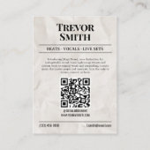 Newspaper Business Card, Live DJ Music Producer Telefonnummerkarte (Rückseite)