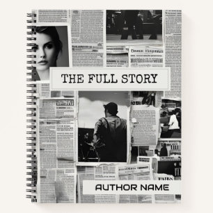 Newspaper Collage Book Cover Inspiration Notebook Notizblock