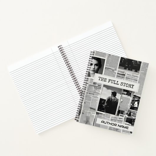 Newspaper Collage Book Cover Inspiration Notebook Notizblock (Innenseite)