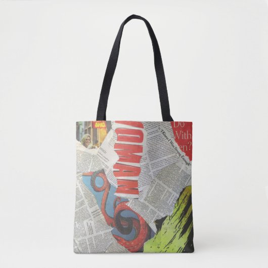 Newspaper Collage Tote Bag Tasche (Vorderseite)