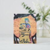 Newspaper delivery person collage postkarte (Stehend Vorderseite)