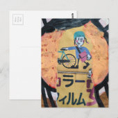 Newspaper delivery person collage postkarte (Vorne/Hinten)