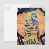 Newspaper delivery person collage postkarte (Vorne/Hinten)