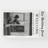Newspaper Einzigartiges Foto Hochzeit Begrüßung Banner (Horizontal)