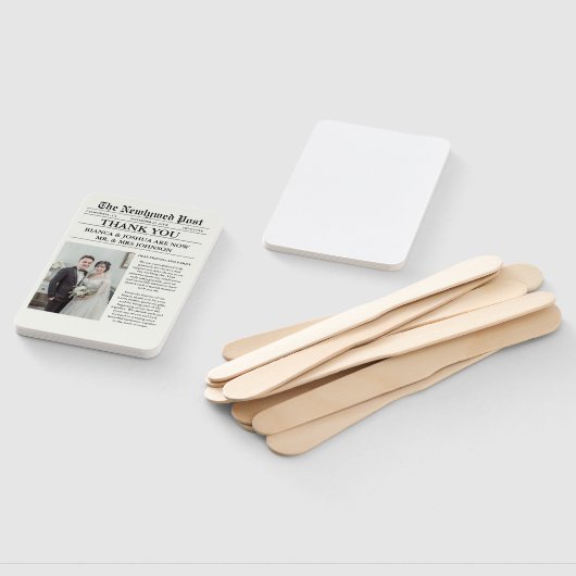 Newspaper Einziges Foto Hochzeit Vielen Dank Fächer (Non-assembled)