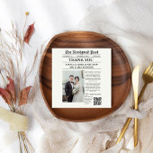 Newspaper Einziges Foto Hochzeit Vielen Dank Serviette