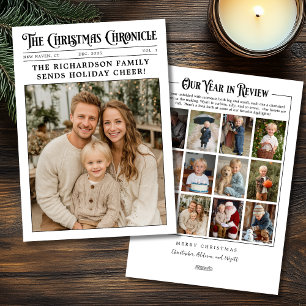 Newspaper Family Year in Review Foto Weihnachten