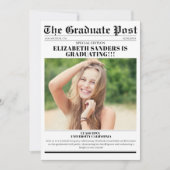 Newspaper Graduation with photos Einladung (Vorderseite)