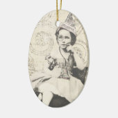 Newspaper Hat Gal Keramikornament (Links)