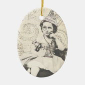 Newspaper Hat Gal Keramikornament (Vorne)