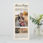 Newspaper-Inspired Holiday Photo Card Feiertagskarte (Stehend Vorderseite)