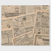 Newspaper pages with antique advertising. Vintage Geschenkpapier (Flach)