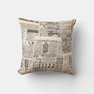 Newspaper pages with antique advertising. Woman's  Kissen