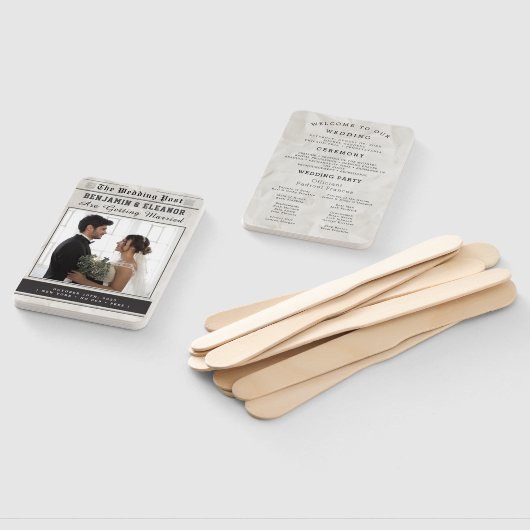 Newspaper Photo Wedding Program Timeline Fächer (Non-assembled)