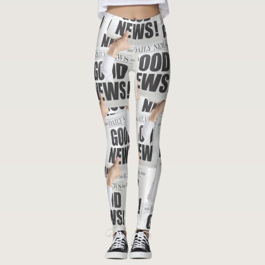 Newspaper Print Leggings (Vorderseite)