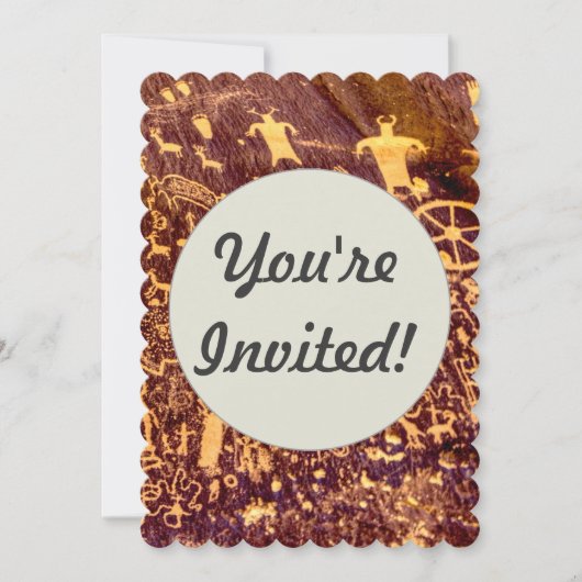 Newspaper Rock Amerikanische Ureinwohner Utah Einladung (Vorderseite)