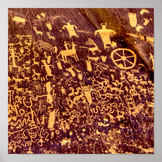 Newspaper Rock Amerikanische Ureinwohner Utah Poster (Vorne)