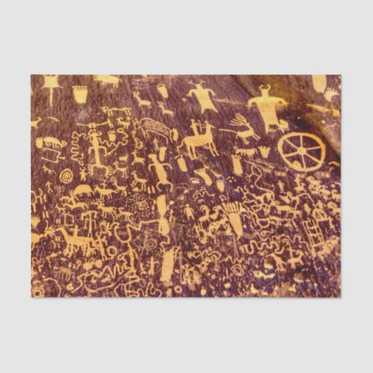 Newspaper Rock Amerikanische Ureinwohner Utah Seidenpapier (Vorderseite)