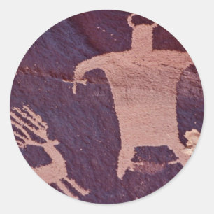 Newspaper Rock, Utah, USA Runder Aufkleber