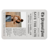 Newspaper Save The Date Magnet Photo (Horizontal)