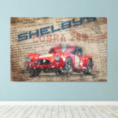 Newspaper Shelby Cobra 289 Leinwanddruck (Insitu (Holzboden))