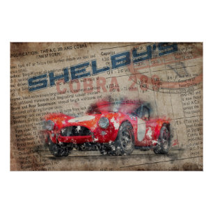Newspaper Shelby Cobra 289 Poster